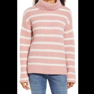 Caslon Striped Cozy Turtleneck Sweater